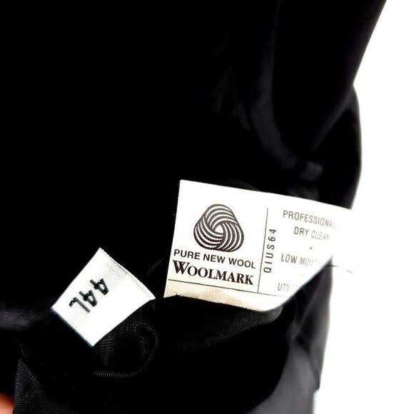 Hart Schaffner Marx Gold Trumpeter Nordstrom Wool 2 Gold Button Blazer 42L Black - Picture 9 of 11